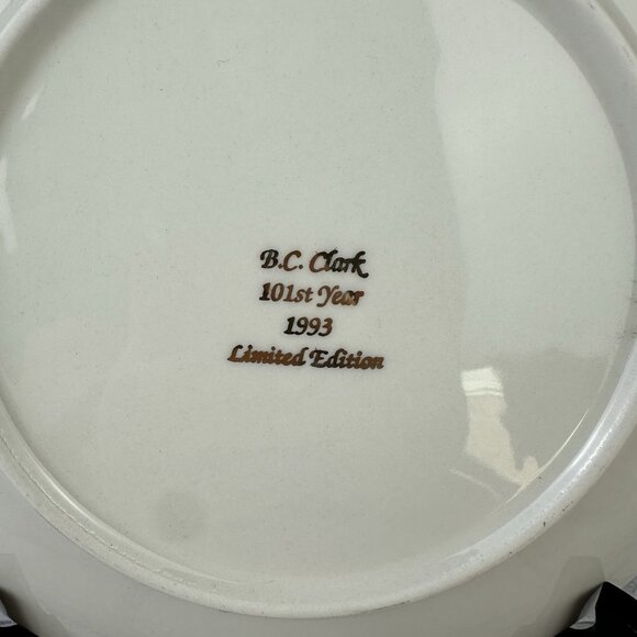 B.C. Clark 101st Year 1993 Christmas Collectors Plate/Bowl 8.5" Christmas Tree - Picture 3 of 3